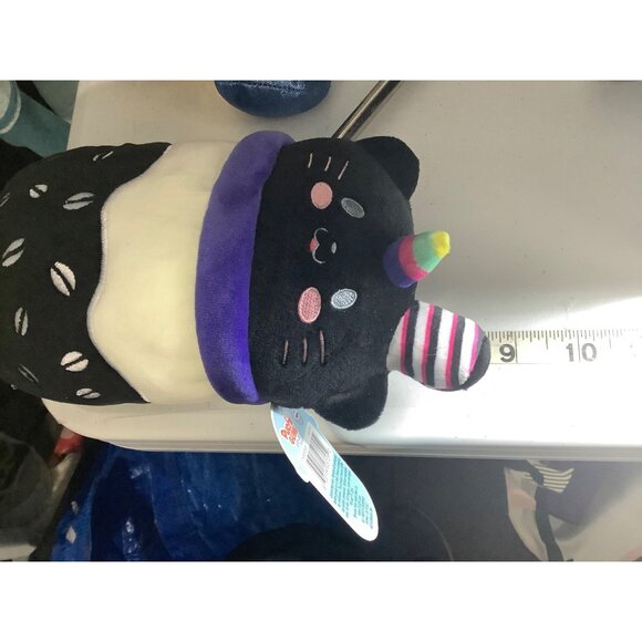 Puchi Gumi Black Cat Boba Plush Toy 9" Black & White Soft Stuffed Animal NEW - Picture 6 of 6